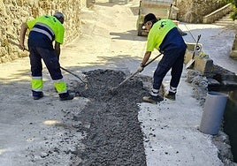 Trabajos de reparación de la tubería.