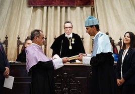 Rafa Nadal, en el Paraninfo de la Universidad.