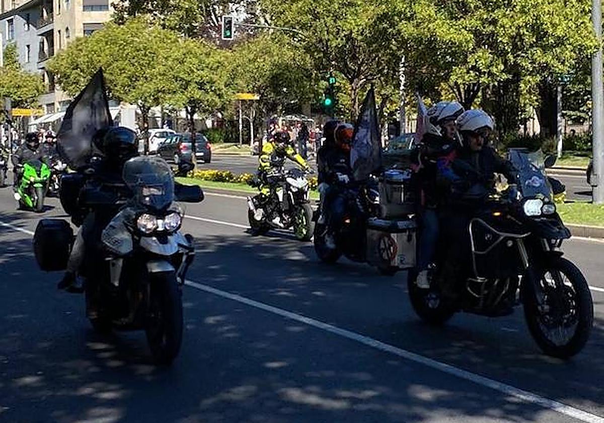 Imagen de la concentración motera que se ha celebrado en la mañana de este domingo en Salamanca.