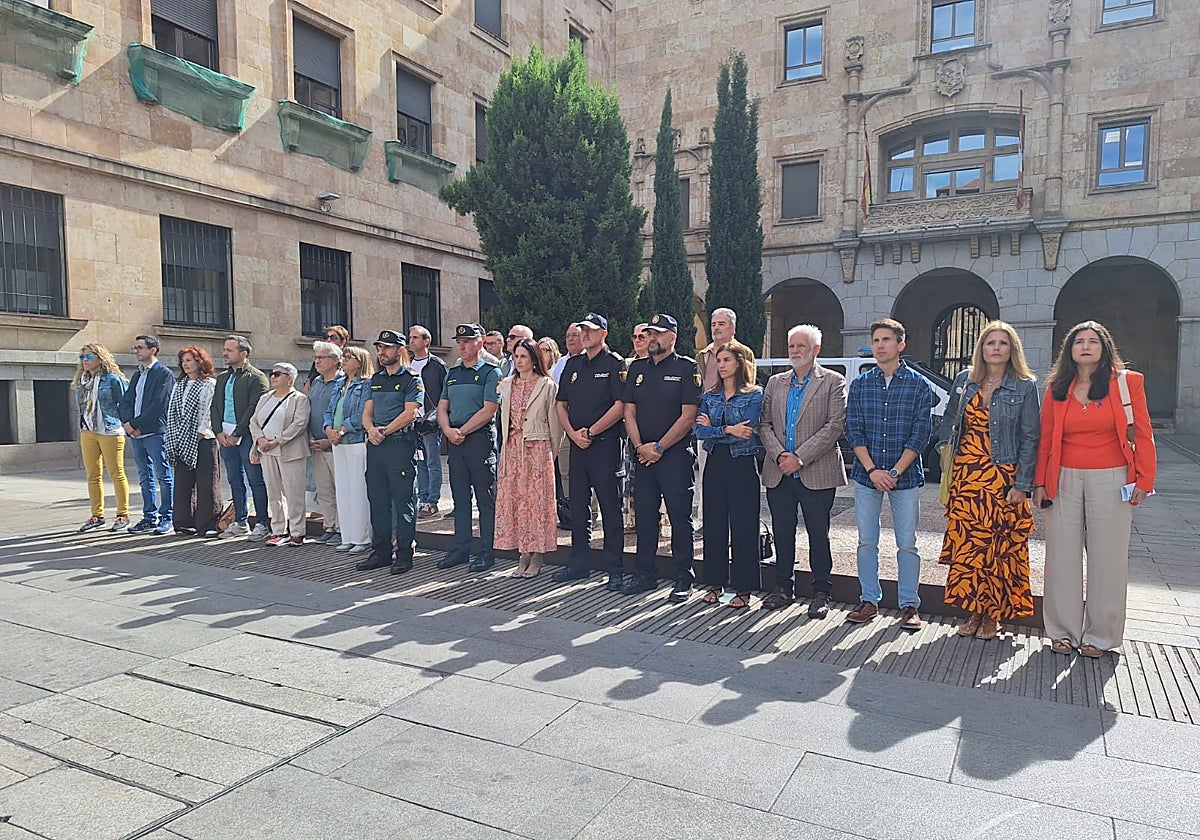 Reciente concentración en Salamanca contra la violencia machista.