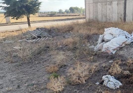 Deshechos en lo que debería ser una zona verde del polígono de Peñaranda.