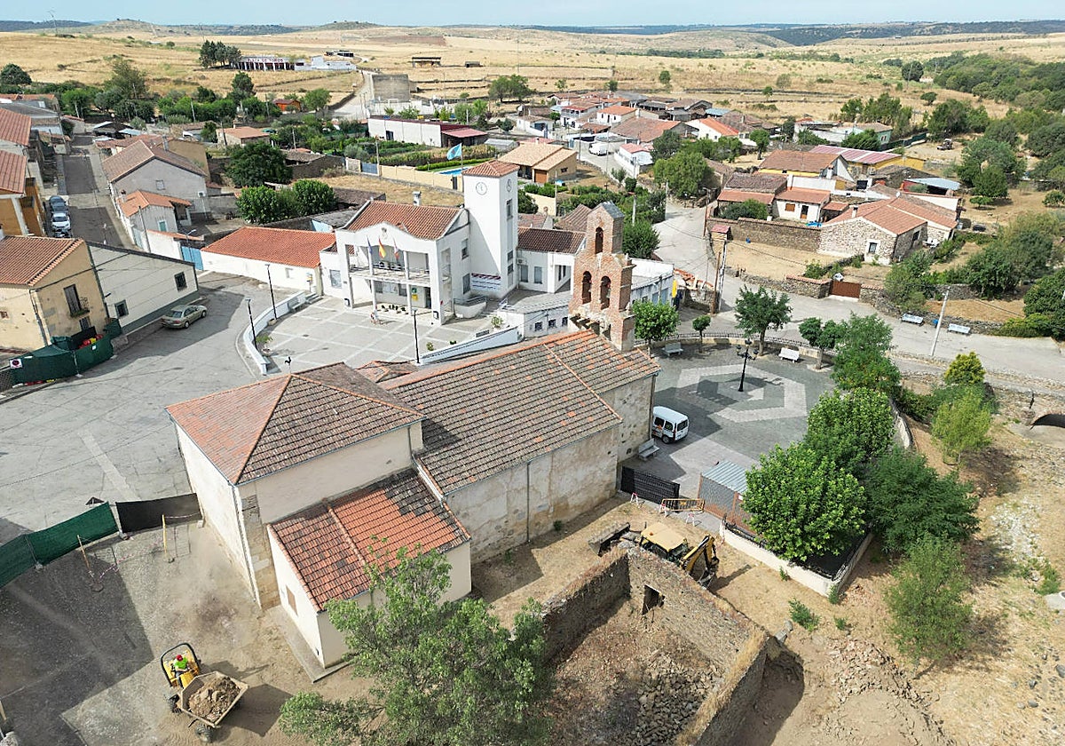 Vista del comienzo de las actuaciones en la villa romana.