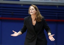 Anna Montañana, durante el partido en Atenas.