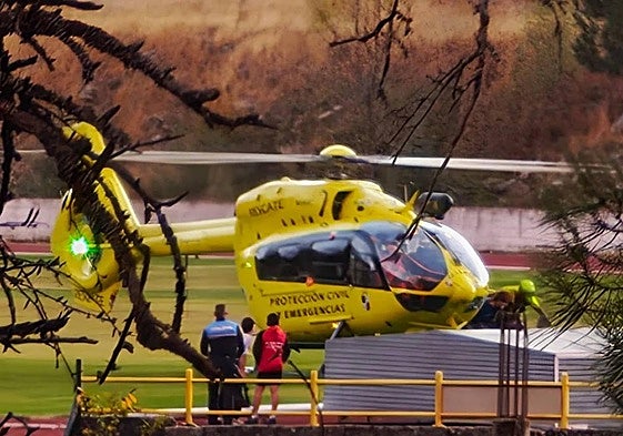 Imagen del helicóptero en el lugar del suceso.
