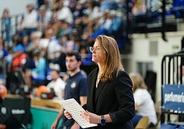 Anna Montañana, antes de comenzar el choque.