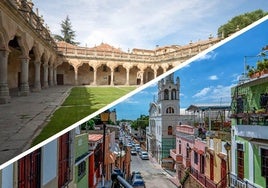 Patios de Escuelas menores (arriba), Santo Domingo (abajo).