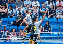 Pere Marco celebra la diana que abría el marcador ante el Tenerife.