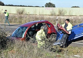 Accidente de tráfico ocurrido en el kilómetro 251 de la N-620 a finales de 2023.