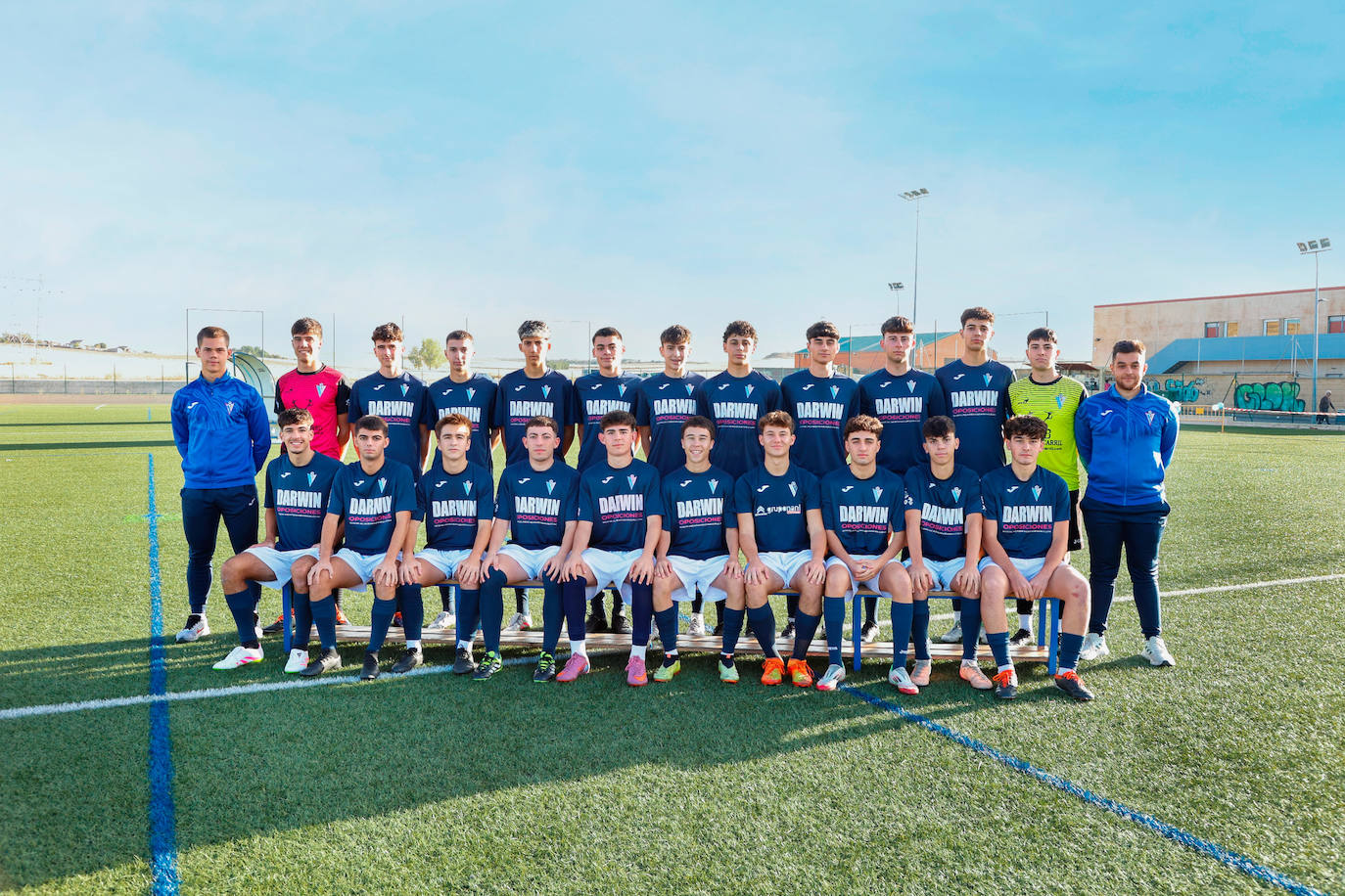 Pablo Hernández (entrenador), Adrián Pérez (delegado), David, Alejandro, Iker, David García, Daniel, Manuel, Mateo, Javier, José María, Adrián del Campo, Víctor, Aarón, Pablo, Diego, Carlos, Pablo Díaz, Carlos y Alfonso.