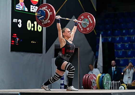 Marta García Rincón, durante la competición Albania.