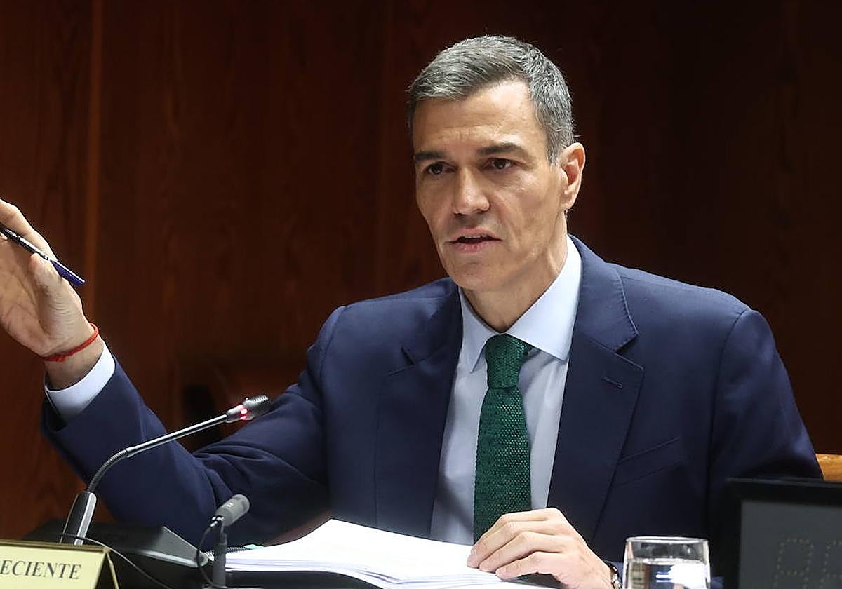 El presidente del Gobierno, Pedro Sánchez, en el Senado.