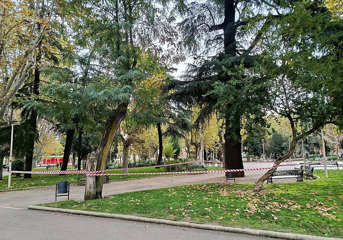 El parque de La Alamedilla cerrado este miércoles.