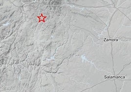 La estrella roja marca el lugar exacto del terremoto.