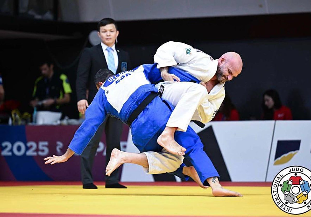 Israel del Olmo, durante su participación en el Mundial de veteranos.