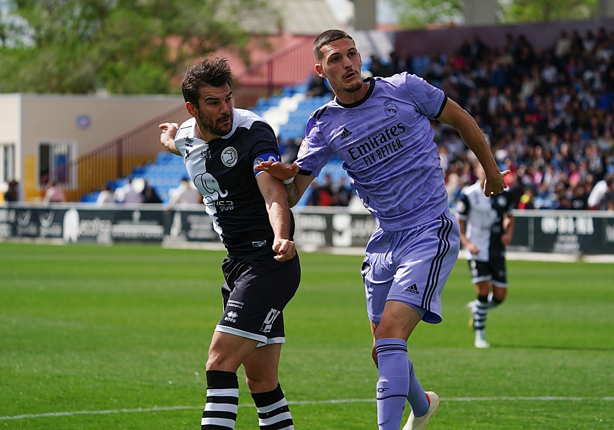 Carlos de la Nava, en el último Unionistas-Real Madrid Castilla en Las Pistas.