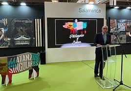 El presidente de la Diputación de Salamanca, Javier Iglesias, durante la presentación de la iniciativa este viernes en Valladolid.