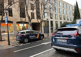 Dotaciones de la Policía Nacional, en el Juzgado de Guardia de Salamanca.