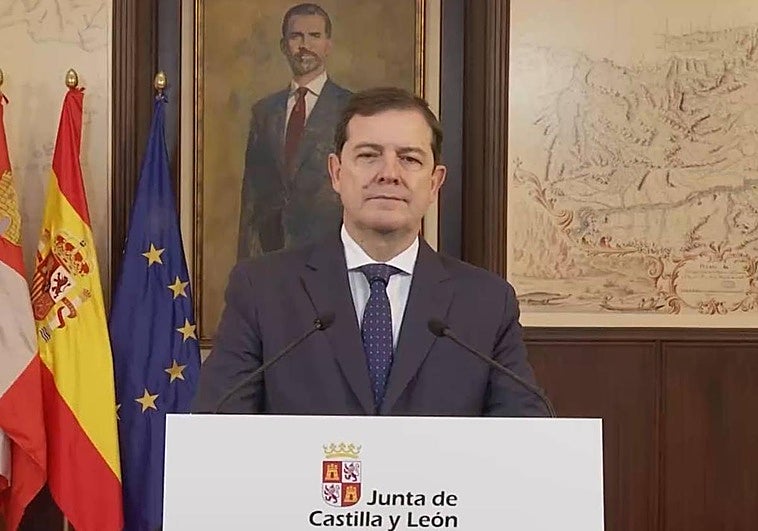 Alfonso Fernández Mañueco, durante su declaración institucional.