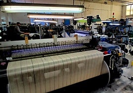 Imagen de telares en la fábrica de la familia González Tejeda en Béjar.