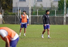 Servetti, emparejado con Rivas, durante una sesión de trabajo en el anexo al Tori.
