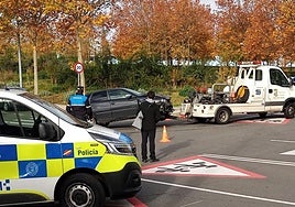 Una imagen del accidente en la calle Hermanas Fidalgo.