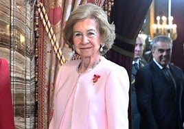 La Reina Sofía, antes de la celebración del acto.