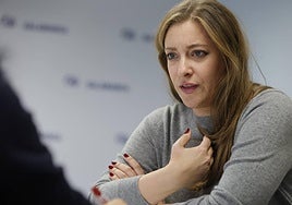 Ester Muñoz, portavoz parlamentaria del Partido Popular en el Congreso, en un momento de la entrevista.