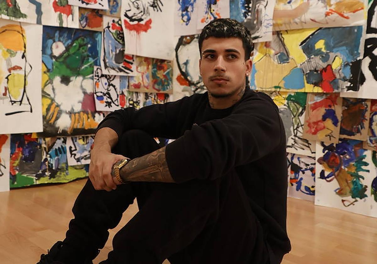 Mateo Pardal, ayer, en un espacio de su muestra en el DA2.