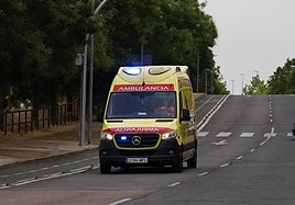 Ambulancia del Sacyl en carretera.
