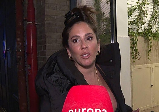 Anabel Pantoja, ante el micrófono de Europa Press.