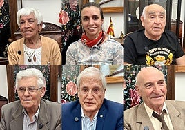 De izquierda a derecha: Felisa Fraile, Brenda Sardón, Faustino Muñoz, Luis Sánchez, Pedro Martín y Santiago Sagrado.