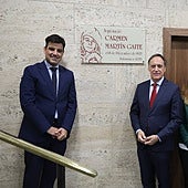Manuel Rubio, Carlos García Carbayo, Esther del Brío y Alfredo Ávila, en la inauguración de la placa.