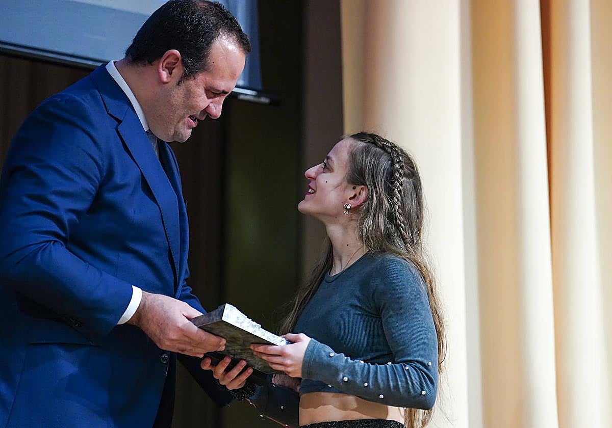 La halterófila Marta García Rincón, en la pasada edición de los premios.