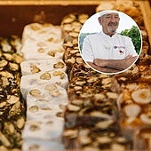 Varios trozos de turrón.