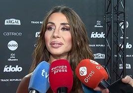 Elena Tablada, ante los medios de comunicación.