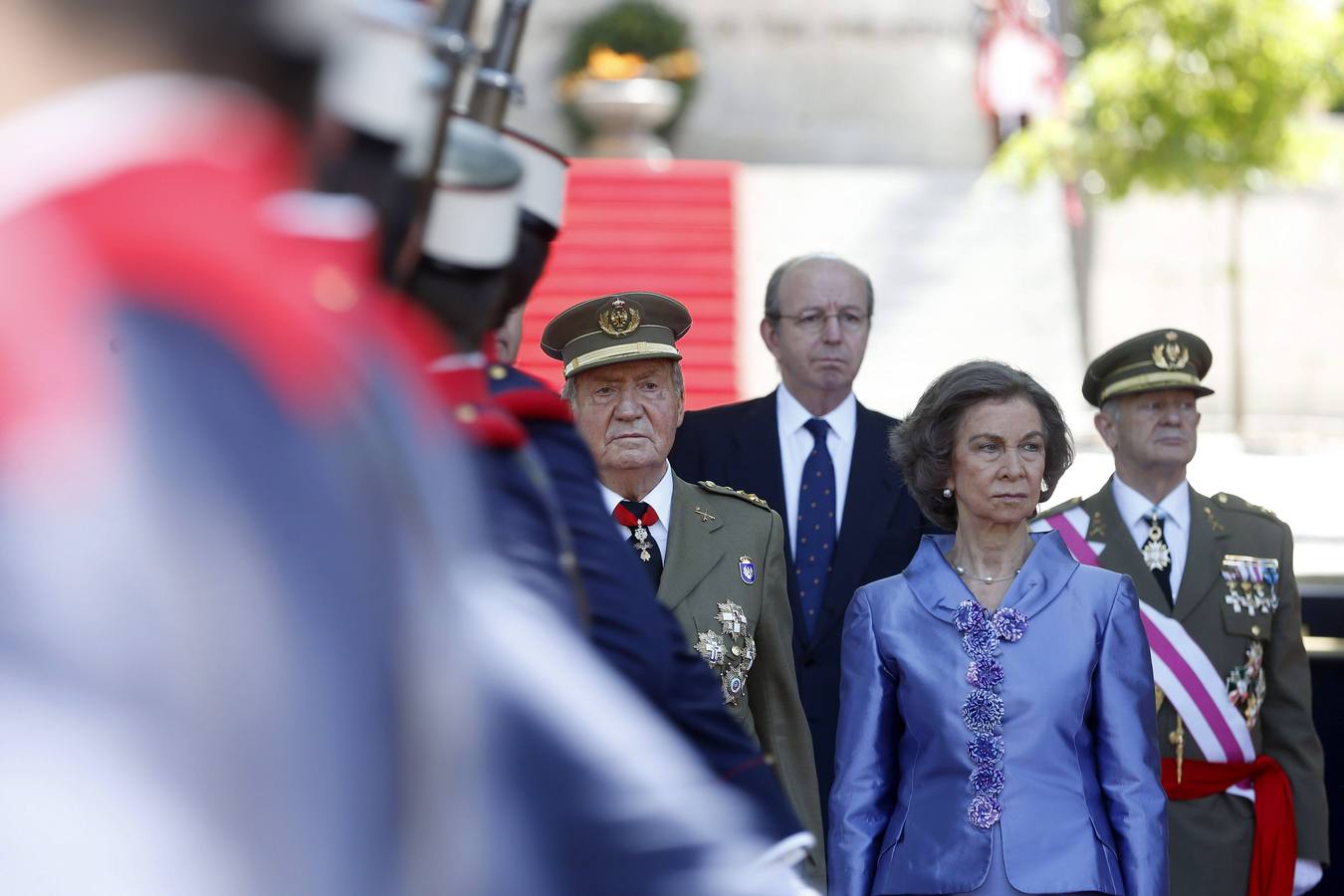 Los Reyes durante el acto central del Día de las Fuerzas Armadas.