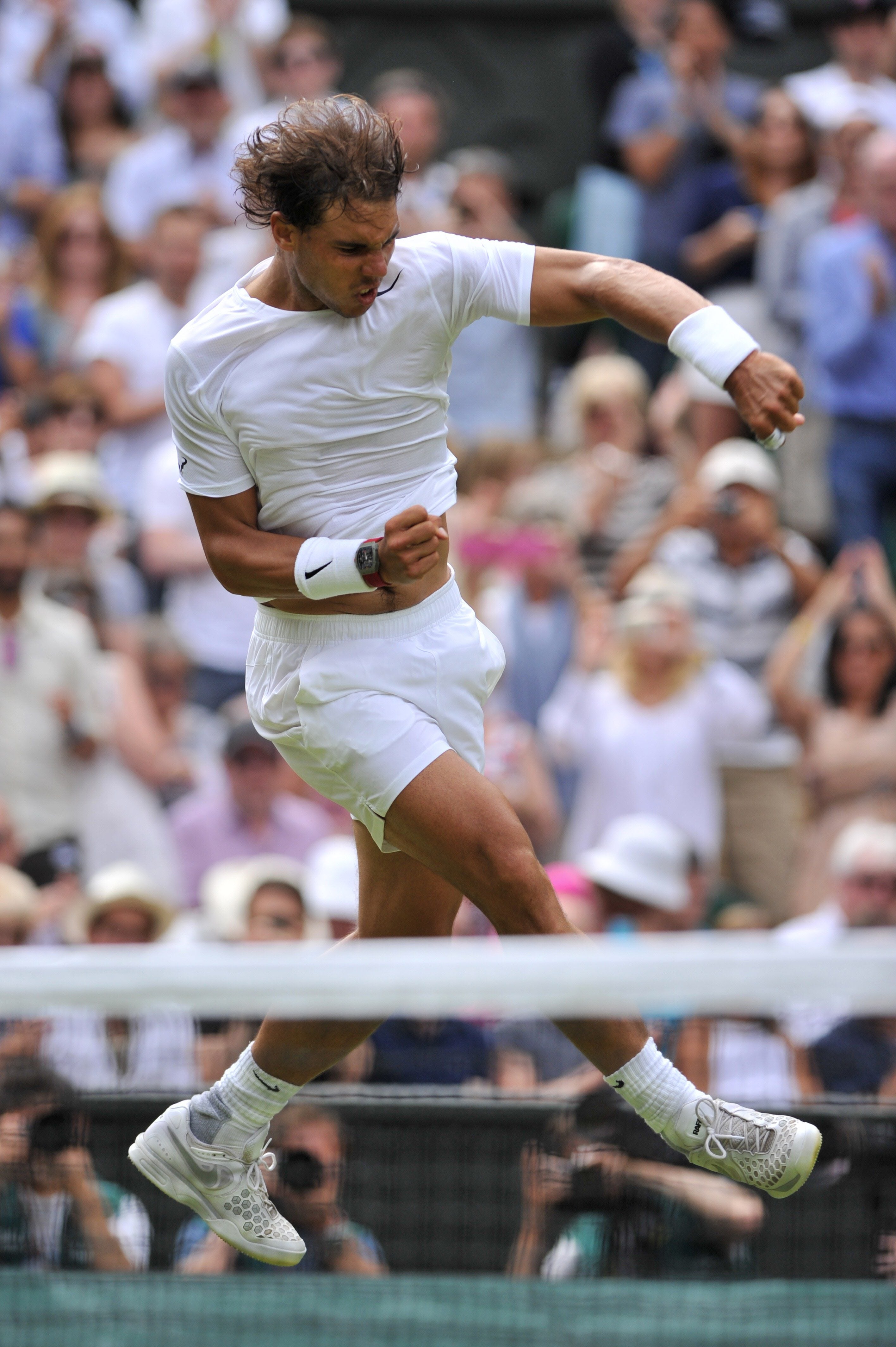 Nadal celebra su victoria ante Rosol.