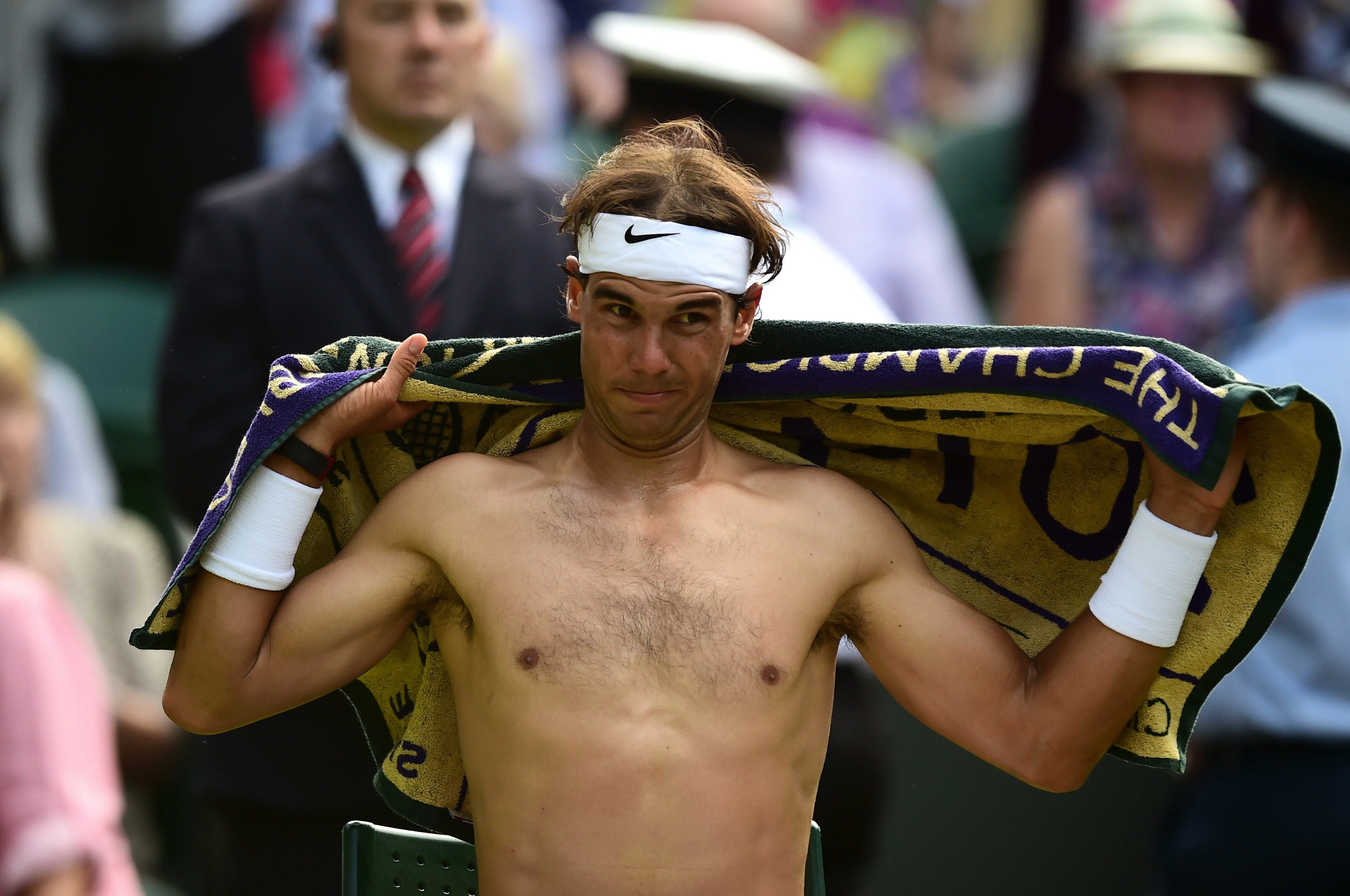 Nadal, durante un descanso.