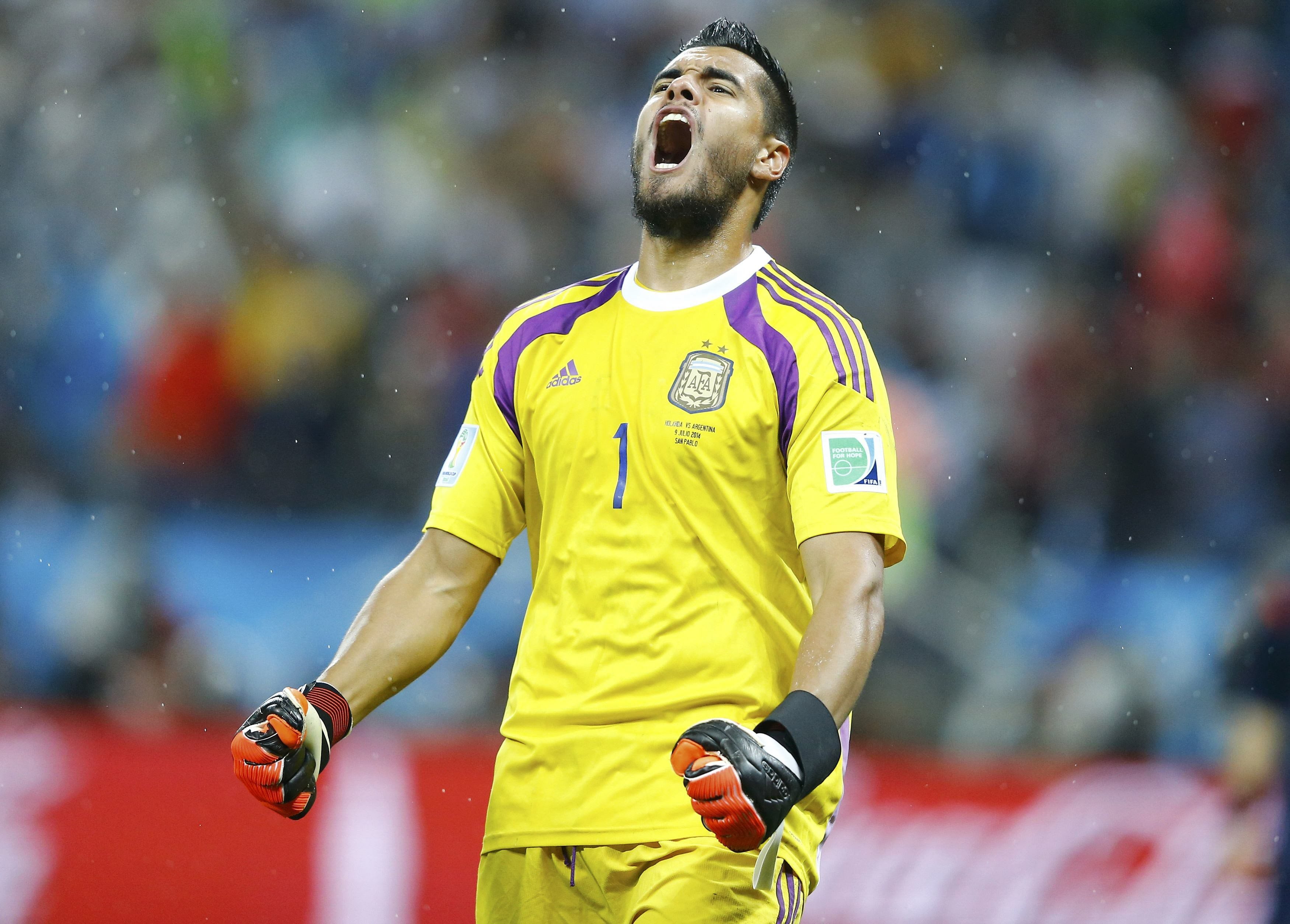 Romero celebra el pase a la final de Argentina.