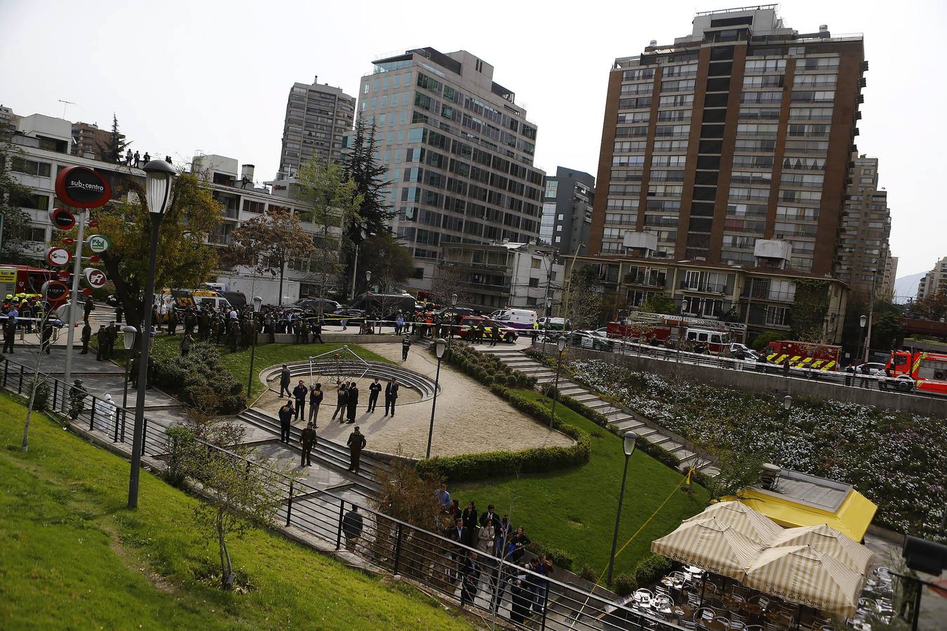 Atentado en una galería comercial de Santiago de Chile