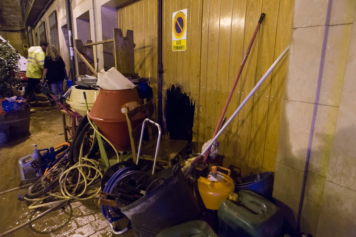 Primeras horas tras la tromba de agua de San Asensio