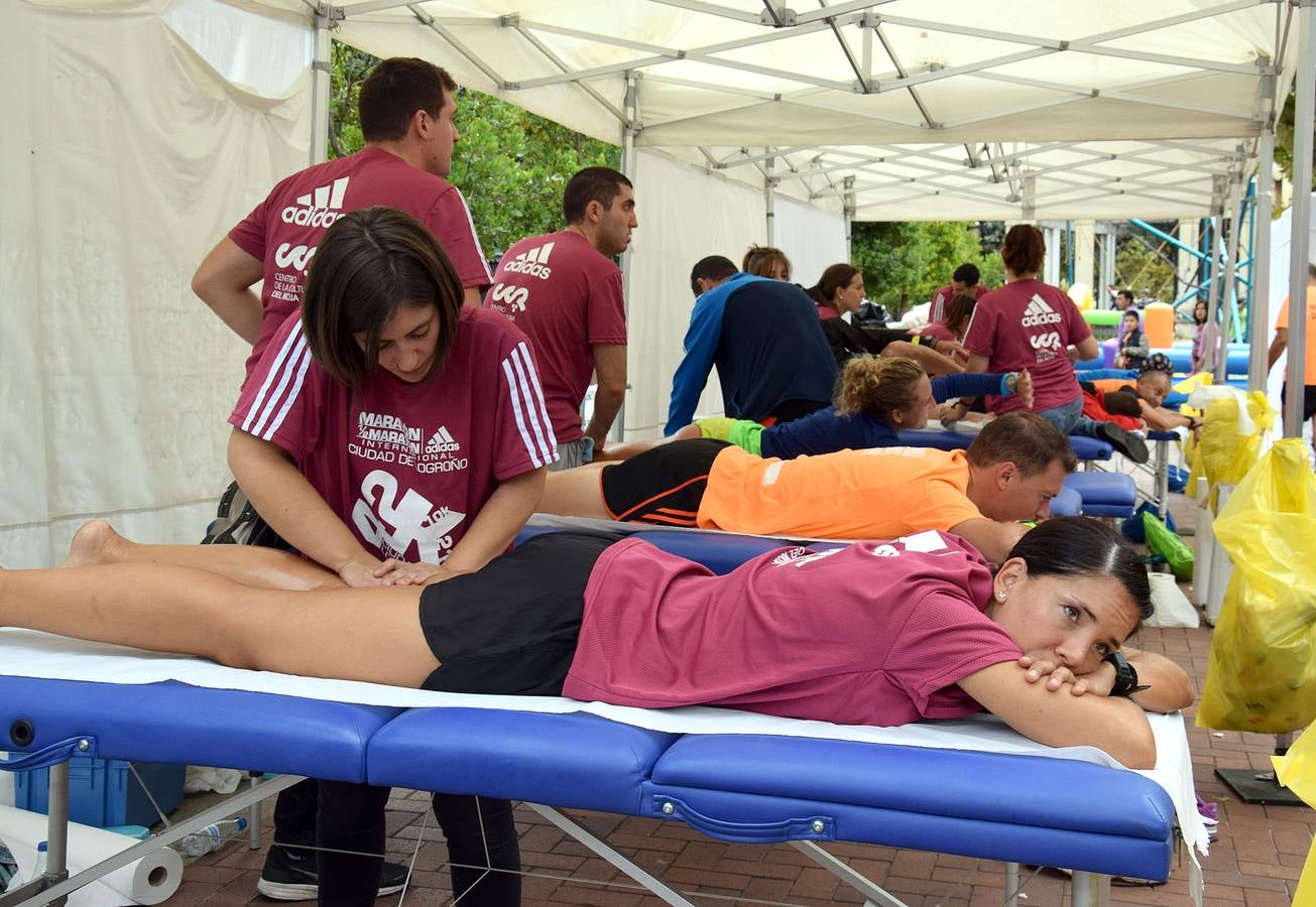 Ambiente en El Espolón para ver la Maratón