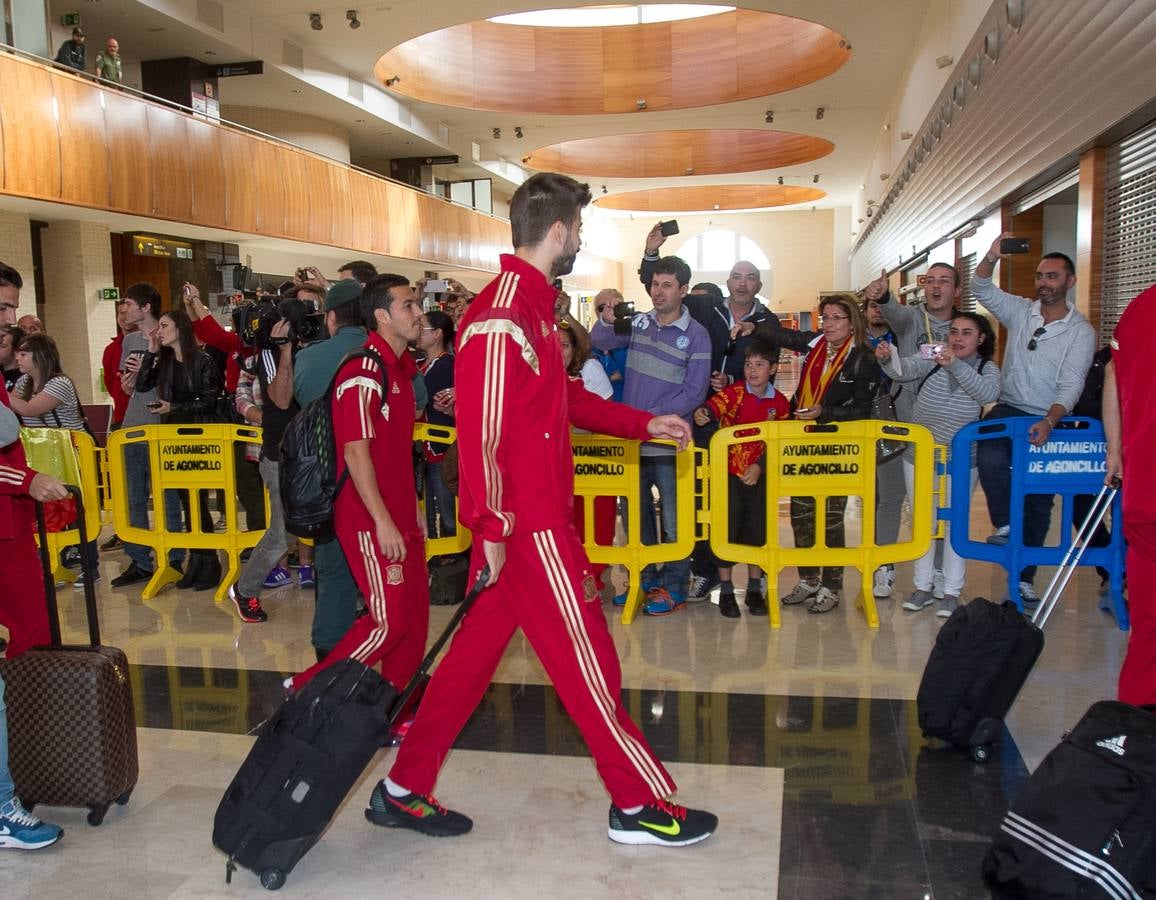 La selección española de fútbol llega a Logroño