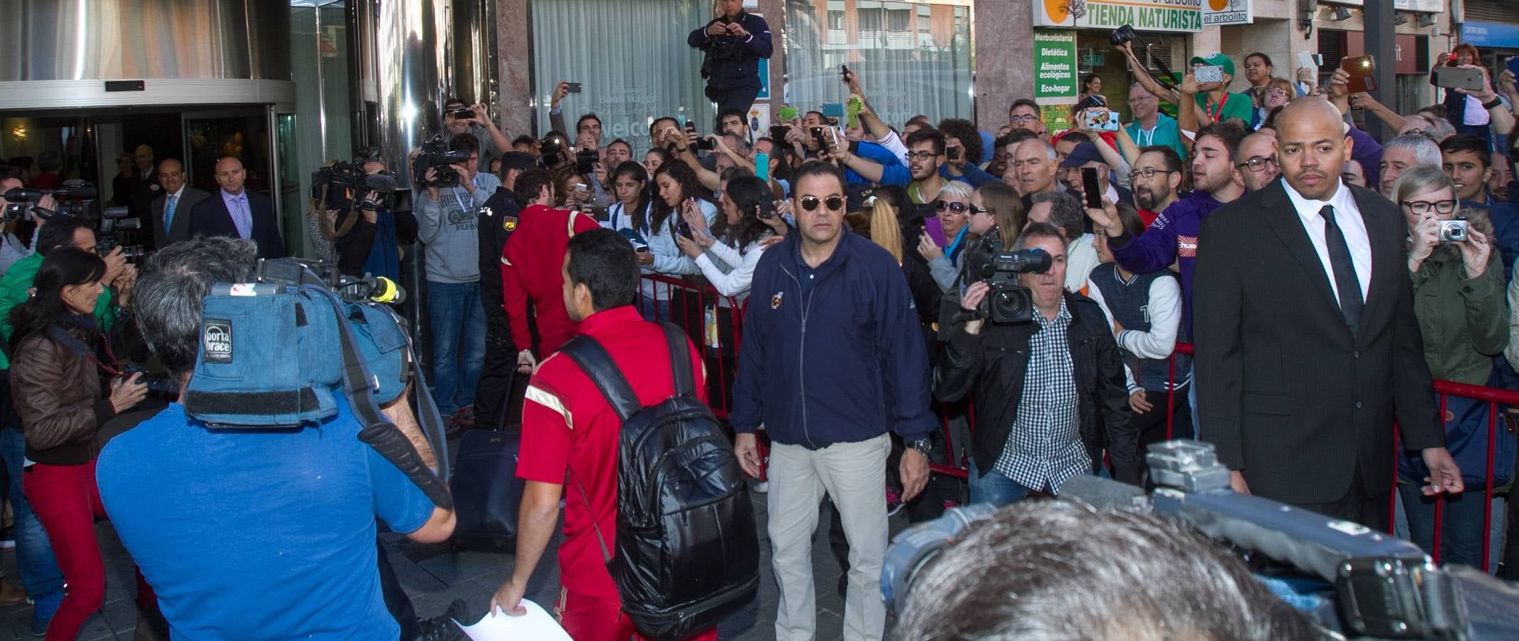 La selección española de fútbol llega a Logroño