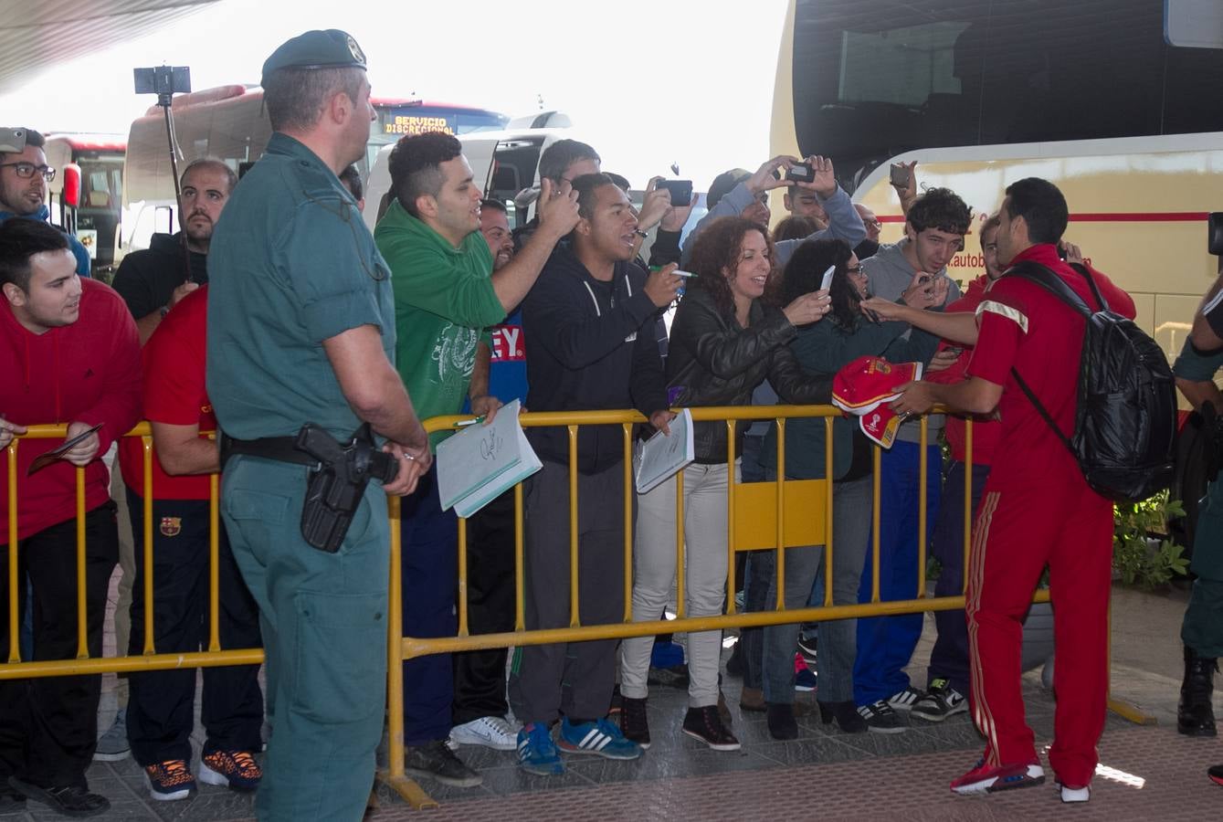 La selección española de fútbol llega a Logroño