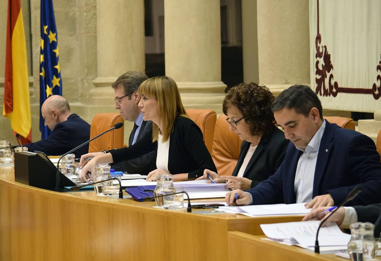 Los gestos de la sesión en el Parlamento de La Rioja