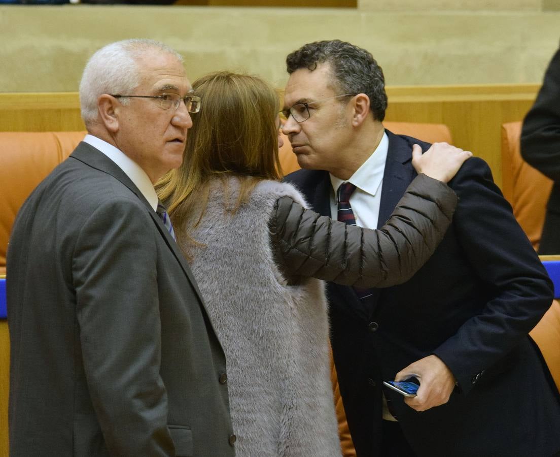 Los gestos de la sesión en el Parlamento de La Rioja