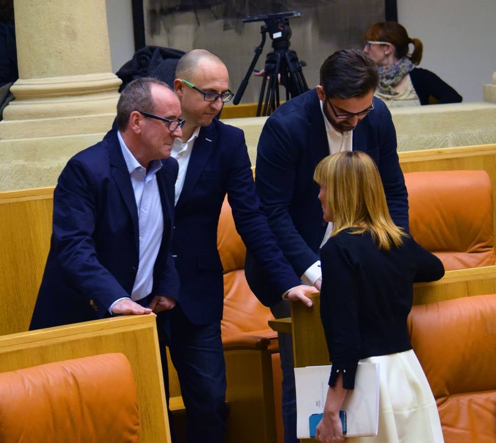 Los gestos de la sesión en el Parlamento de La Rioja