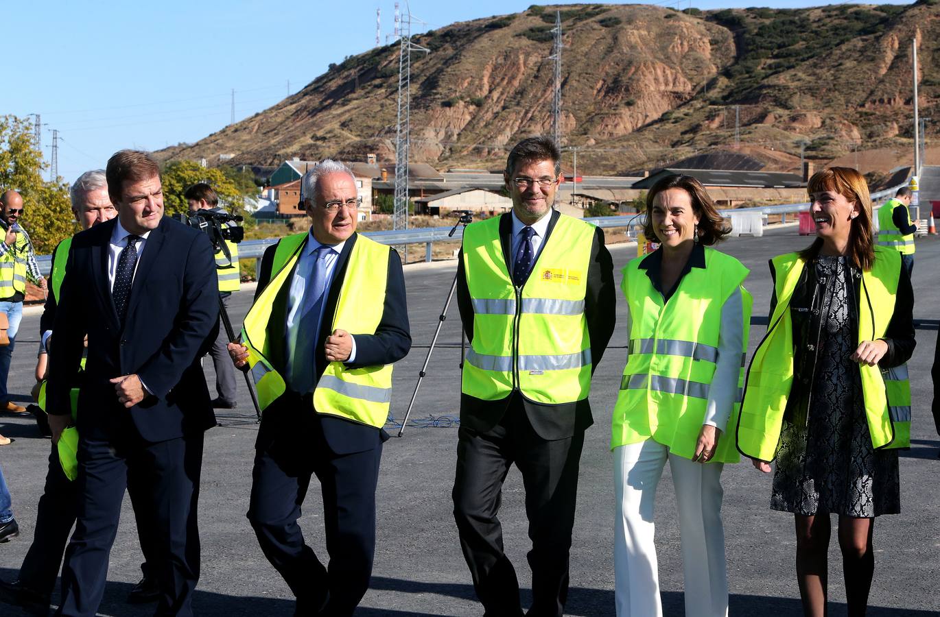 Visita a las obras del enlace de Recajo entre la circunvalación de Logroño, la carretera nacional N-232 y la autopista AP-68