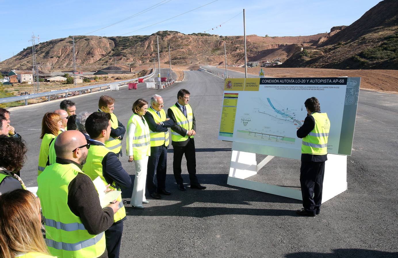 Visita a las obras del enlace de Recajo entre la circunvalación de Logroño, la carretera nacional N-232 y la autopista AP-68